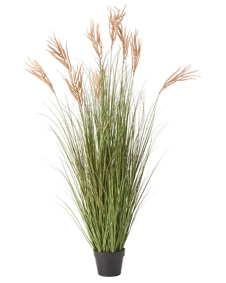 Artificial Potted Plant Green and Brown Fox Tail Synthetic Material and Black Plastic Pot 150 cm Decorative Home Accessory Beliani