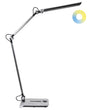 Office Desk Lamp Silver Table Lighting Reading Computer Lamp Adjustable Arm Slide 5-Steps Dimmer Switch Timer Beliani