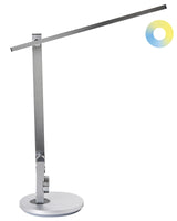 Office Desk Lamp Silver Table Lighting Reading Computer Lamp Adjustable Arm Slide 10-Steps Dimmer Switch Timer Beliani