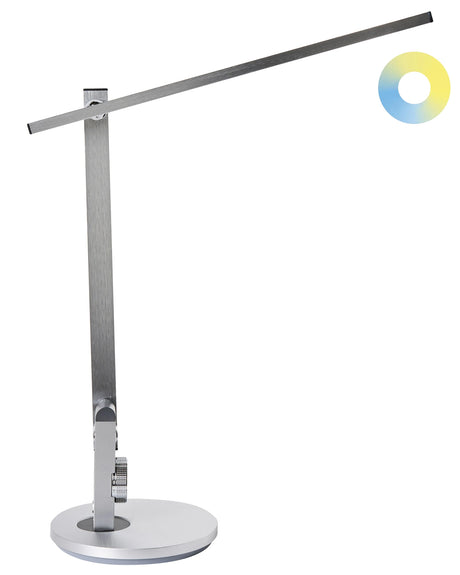 Office Desk Lamp Silver Table Lighting Reading Computer Lamp Adjustable Arm Slide 10-Steps Dimmer Switch Timer Beliani