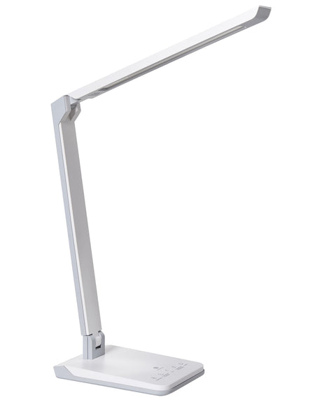 LED Desk Lamp White Synthetic Material Adjustable Light Brightness and Colour Dimmer Home Office Beliani