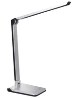 LED Desk Lamp Silver Synthetic Material Adjustable Light Brightness and Colour Dimmer Home Office Beliani