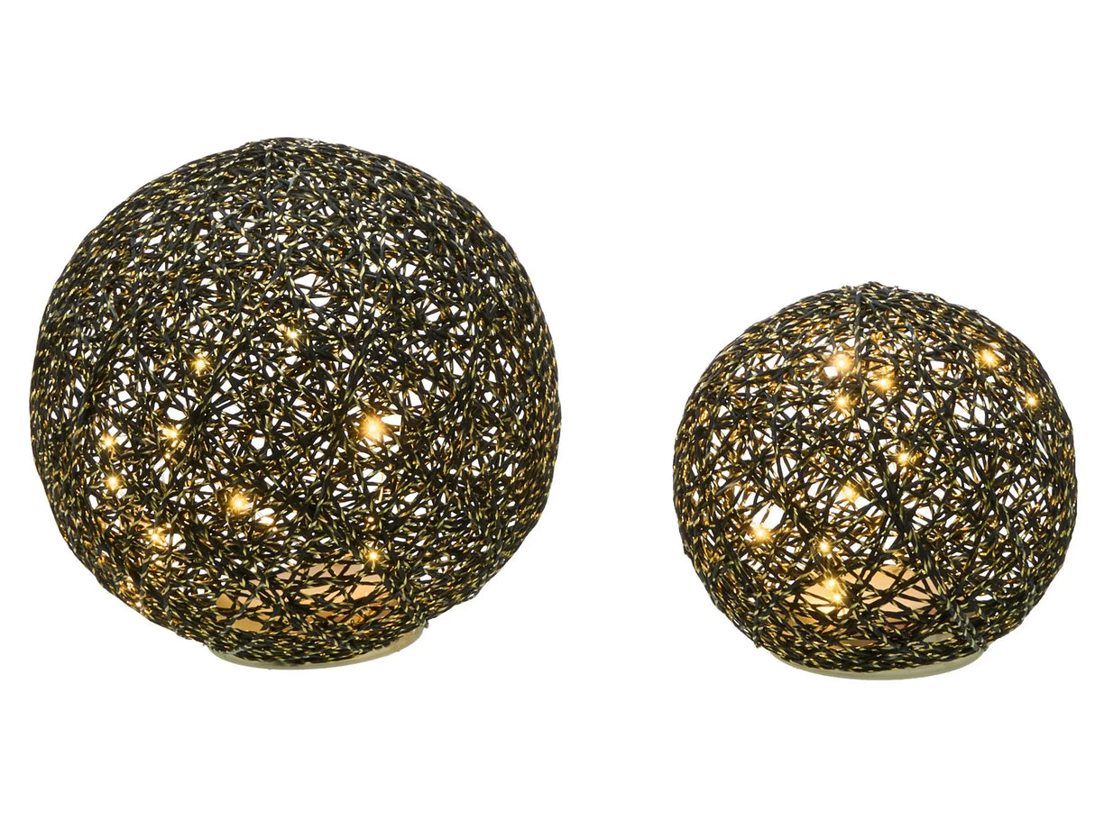 Set of 2 Indoor LED Decoration Black Paper 15/20 cm Seasonal Accessory Home Dcor with Lights Beliani