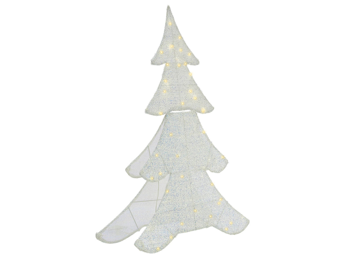 Christmas Outdoor LED Decoration Christmas Tree White Metal 95 cm Xmas Garden Ornament Lightup Beliani