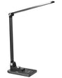 Desk Lamp Black Aluminium Synthetic Material 3 Temperature Modes Stepless Dimmer Wireless Charger Modern Home Office Beliani