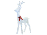 Christmas Outdoor LED Decoration White Metal 140 cm Xmas Garden Ornament Lightup Beliani