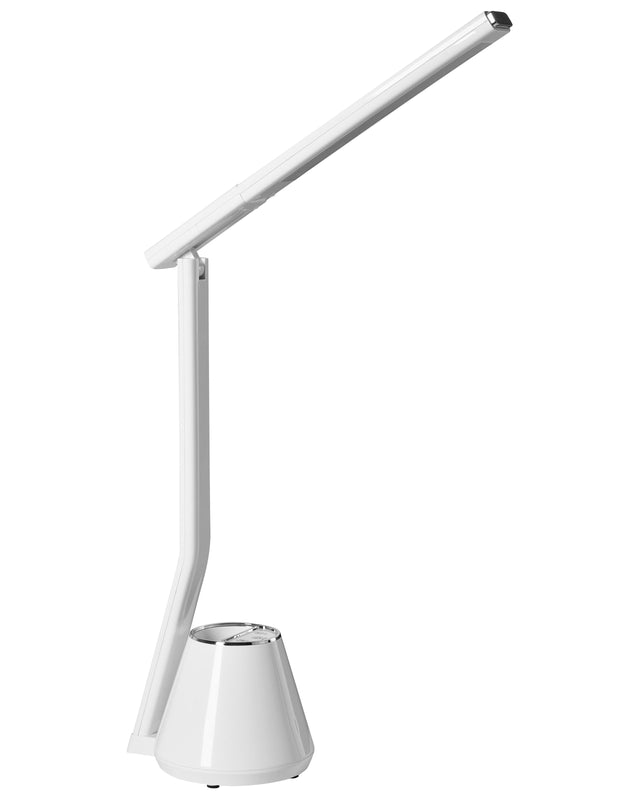 LED Desk Lamp White Synthetic Material 3 CCT Modes Dimmer with Pen Holder Adjustable Shade Modern Desk Lamp Home Office Beliani