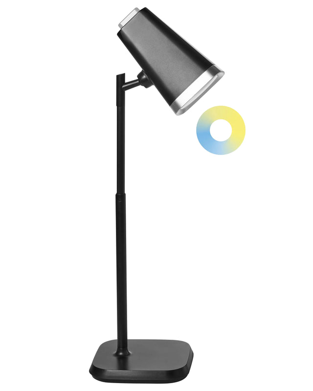 Office Desk and Wall Lamp 2-in-1 Black Table Lighting Reading Computer Lamp Detachable Arm Stepless Dimmer CCT Function Beliani