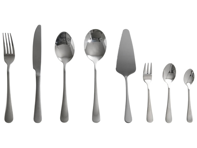 Cutlery Set Silver Stainless Steel 70 Pieces for Every Occasion Knife Spoon Fork Teaspoon Cake Fork Cake Shovel Mocha Spoon Salad Spoon Modern Design Beliani