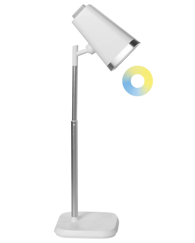 Office Desk and Wall Lamp 2-in-1 White Table Lighting Reading Computer Lamp Detachable Arm Stepless Dimmer CCT Function Beliani