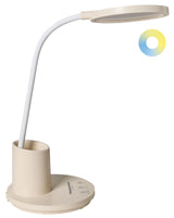Office Desk Lamp Light Beige Table Lighting Reading Computer Lamp Adjustable Arm Slide Stepless Dimmer Colour Temperature Beliani