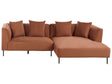 3 Seater Corner Sofa Brown Fabric Upholstery Left Handed with Armrests Cushions Modern Style Living Room Beliani