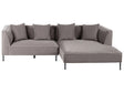 3 Seater Corner Sofa Taupe Chenille Upholstery Left Handed with Armrests Cushions Modern Style Living Room Beliani