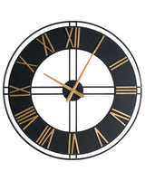 Wall Clock Black Metal Hanging Timepiece Indistrial Scandi Style Beliani
