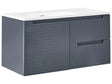Wall Mounted Bathroom Cabinet Vanity Unit Graphite Grey 100 x 46 cm with 2 Drawers 1 Shelf with Washbasin Beliani