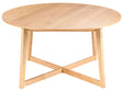 Dining Table Light Oak MDF Rubberwood Round Retro-Inspired Design Living Room Dining Room Beliani