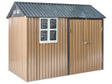 Garden Storage Shed Brown Steel 313 x 220 cm Bolt-Locked UV Resistant Waterproof Walk-in Beliani