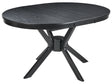Dining Table Black Oak MDF Rubberwood Extending Round Retro-Inspired Design Living Room Dining Room Beliani