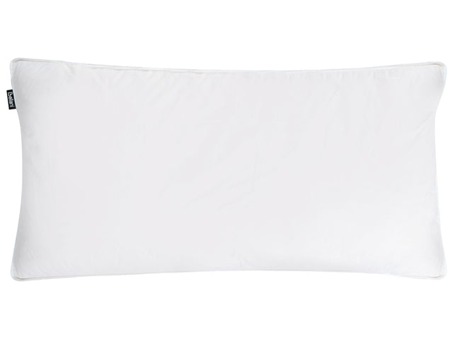 Bed Pillow White Cotton Duck Down and Feathers 40 x 80 cm Medium Soft Beliani