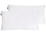 Set of 2 Bed Pillow White Cotton Duck Down and Feathers 40 x 80 cm Medium Soft Beliani