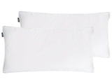Set of 2 Bed Pillow White Cotton Duck Down and Feathers 40 x 80 cm High Medium Soft Beliani