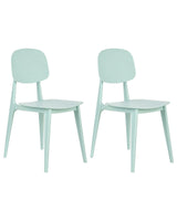 Set of 2 Garden Chairs Mint Green Polypropylene Lightweight Weather Resistant Plastic Indoor Outdoor Modern Beliani