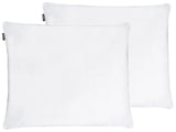Set of 2 Bed Pillow White Cotton Duck Down and Feathers 50 x 60 cm High Medium Soft Beliani