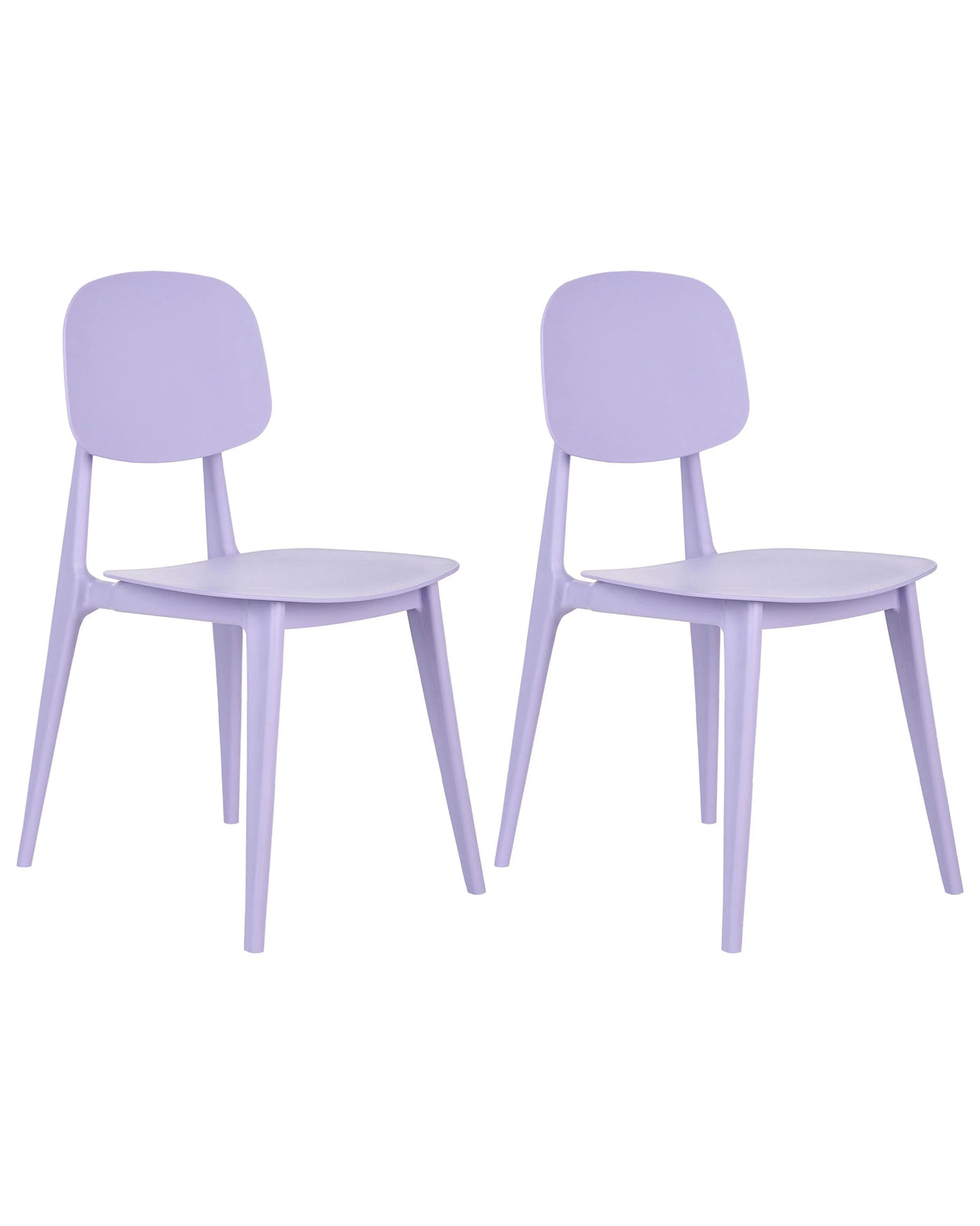 Set of 2 Garden Chairs Violet Polypropylene Lightweight Weather Resistant Plastic Indoor Outdoor Modern Beliani