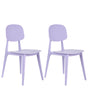 Set of 2 Garden Chairs Violet Polypropylene Lightweight Weather Resistant Plastic Indoor Outdoor Modern Beliani