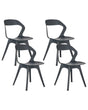 Set of 4 Garden Chairs Black Polypropylene Lightweight Weather Resistant Plastic Indoor Outdoor Modern Beliani