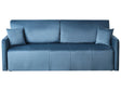 Velvet Sofa Blue Polyester Upholstery 3 Seater with Scatter Cushions Sleeper Function Living Room Settee Beliani