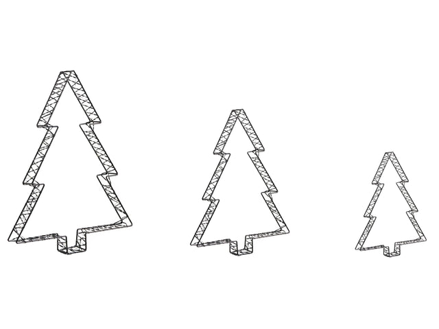 Garden LED Decoration Black Indoor Outdoor 3 Christmas Trees Seasonal Accessory Home Dcor with Lights Beliani