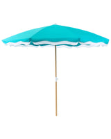 Garden Market Parasol Turquoise Polyester Fabric Steel Pole   2.32 m Stylish Modern Beliani