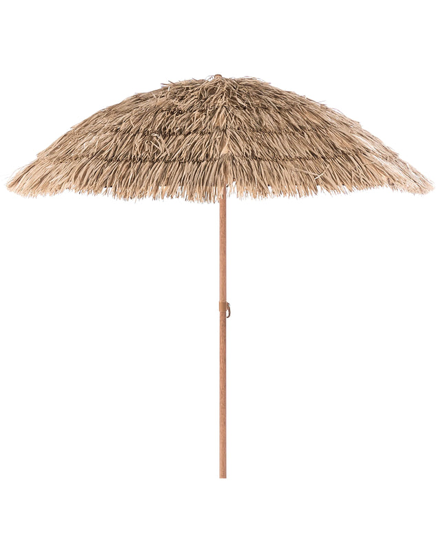 Garden Market Parasol Natural Polyester Fabric Steel Pole   1.75 m Stylish Modern Beliani
