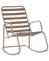 Garden Rocking Chair Taupe Aluminium Slatted Design Modern Style Outdoor Beliani