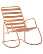 Garden Rocking Chair Golden Brown Aluminium Slatted Design Modern Style Outdoor Beliani