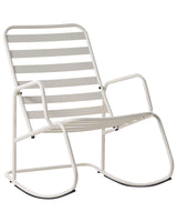 Garden Rocking Chair White Aluminium Slatted Design Modern Style Outdoor Beliani