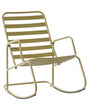 Garden Rocking Chair Olive Green Aluminium Slatted Design Modern Style Outdoor Beliani