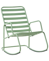 Garden Rocking Chair Green Aluminium Slatted Design Modern Style Outdoor Beliani