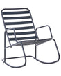 Garden Rocking Chair Black Aluminium Slatted Design Modern Style Outdoor Beliani