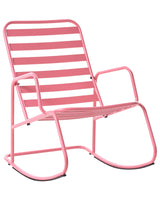 Garden Rocking Chair Pink Aluminium Slatted Design Modern Style Outdoor Beliani
