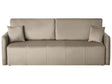 Velvet Sofa Taupe  Polyester Upholstery 3 Seater with Scatter Cushions Sleeper Function Living Room Settee Beliani