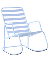 Garden Rocking Chair Light Blue Aluminium Slatted Design Modern Style Outdoor Beliani