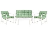 Garden Sofa Set Green Galvanized Steel 4 Seater with Armchairs Sofa Coffee Table Modern Design Outdoor Conversation Set Beliani