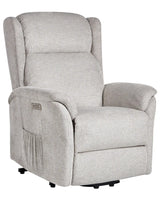 Reclining Electric Armchair with Lifting Function Light Grey Fabric Modern Living Room Beliani