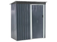 Garden Shed Graphite Grey Galvanized Steel Waterproof Outdoor Storage for Garden Tools Equipment Beliani