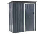 Garden Shed Graphite Grey Galvanized Steel Waterproof Outdoor Storage for Garden Tools Equipment Beliani