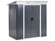 Garden Shed Graphite Grey Galvanized Steel Waterproof Outdoor Storage for Garden Tools Equipment Beliani
