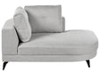 Left Hand Chaise Lounge Grey Faux Linen Upholstery Water-Repellent Black Iron Legs Modern with Cushions Beliani