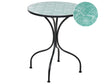 Garden Bistro Table Black Metal Iron Frame  60 cm Tabletop Vintage Style Outdoor Beliani